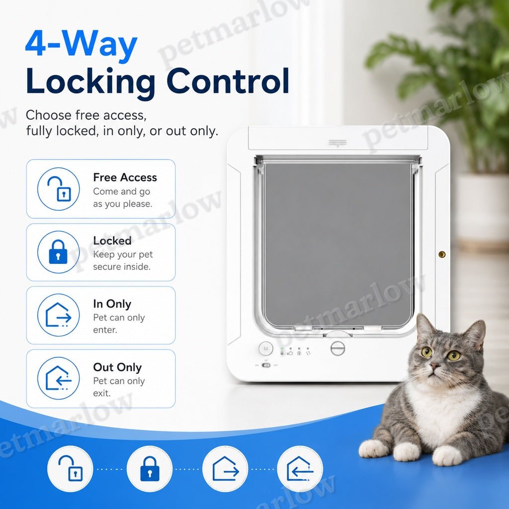 Smart RFID 4-Way Locking Cat Door (Fits Pets Under 25 lb) – view 6