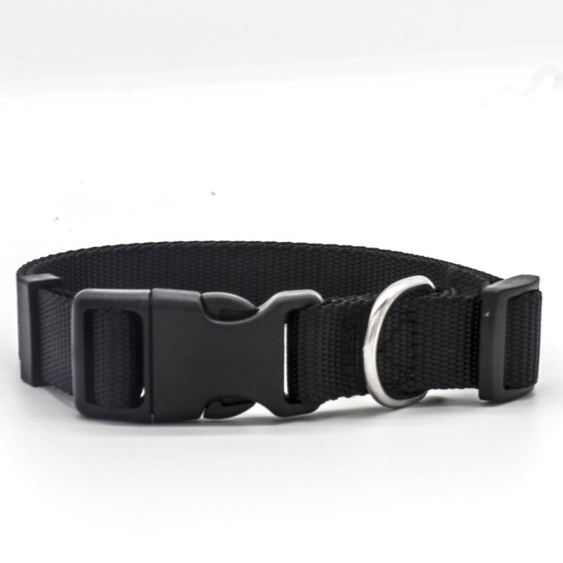 Soft Nylon Pet Collar for Dogs and Cats – Black / M