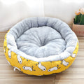 Soft Round Plush Pet Nest Bed – Yellow / S