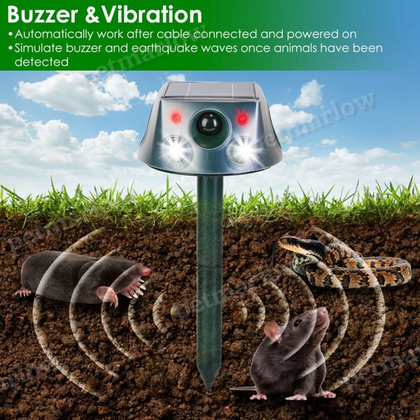 Solar & Type-C Rechargeable Animal Repeller with 3 Modes – view 5