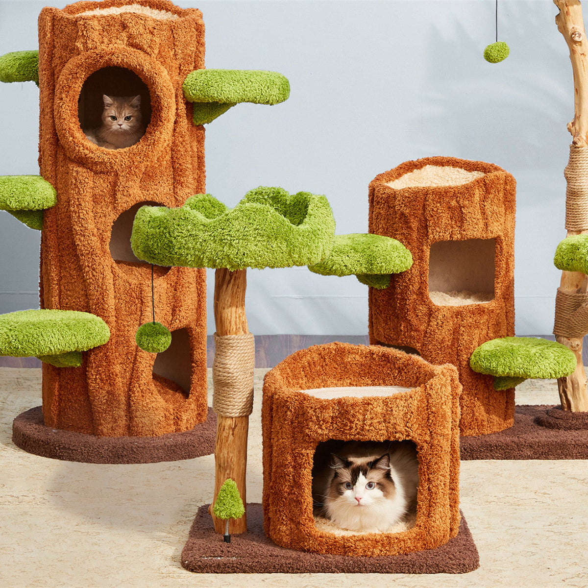 Solid Wood Cat Climbing Frame with Sisal