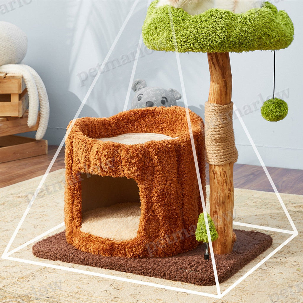 Solid Wood Cat Climbing Frame with Sisal – view 4