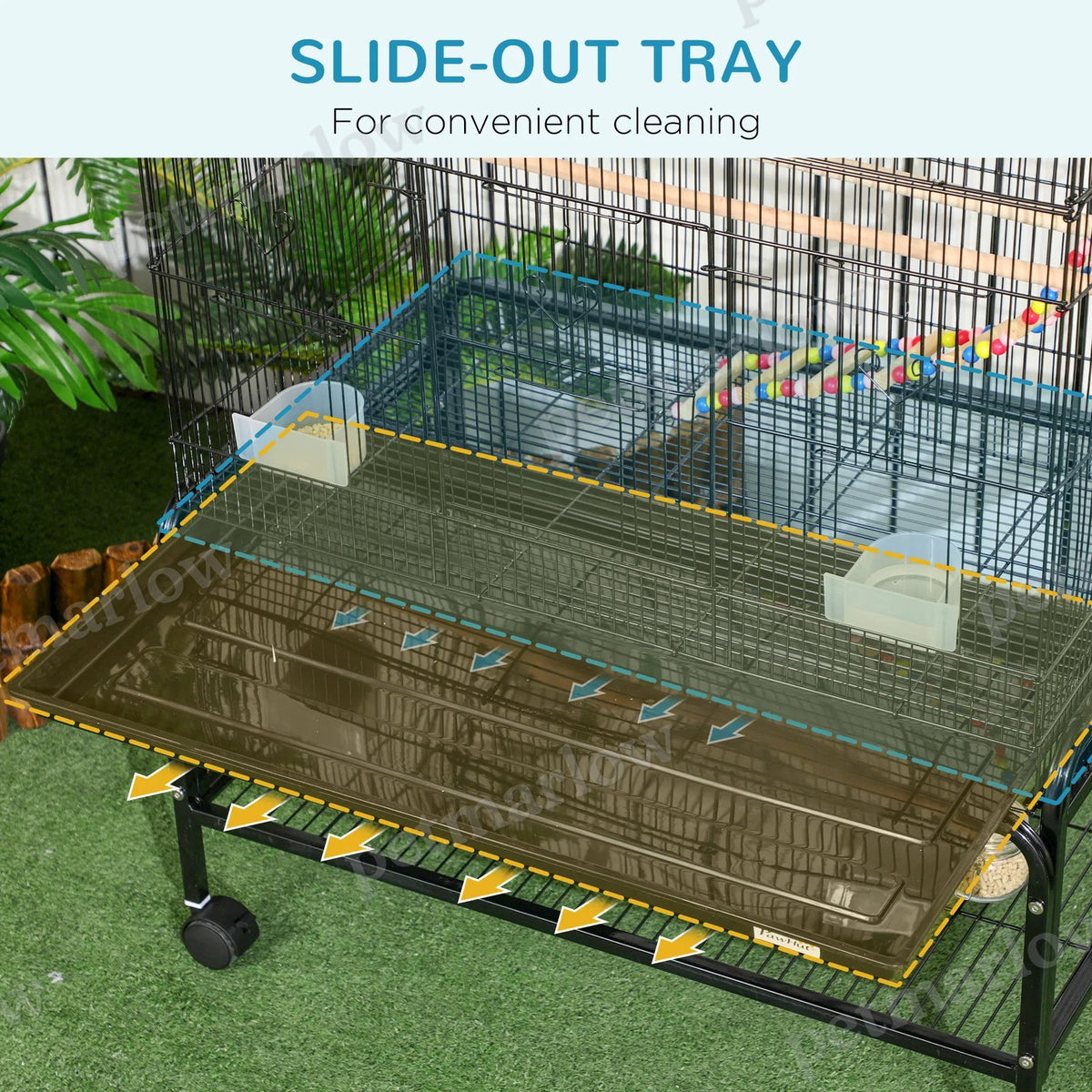 Spacious 52" Bird Cage with Rolling Stand and Toys – view 3