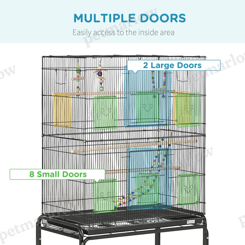 Spacious 52" Bird Cage with Rolling Stand and Toys – view 4