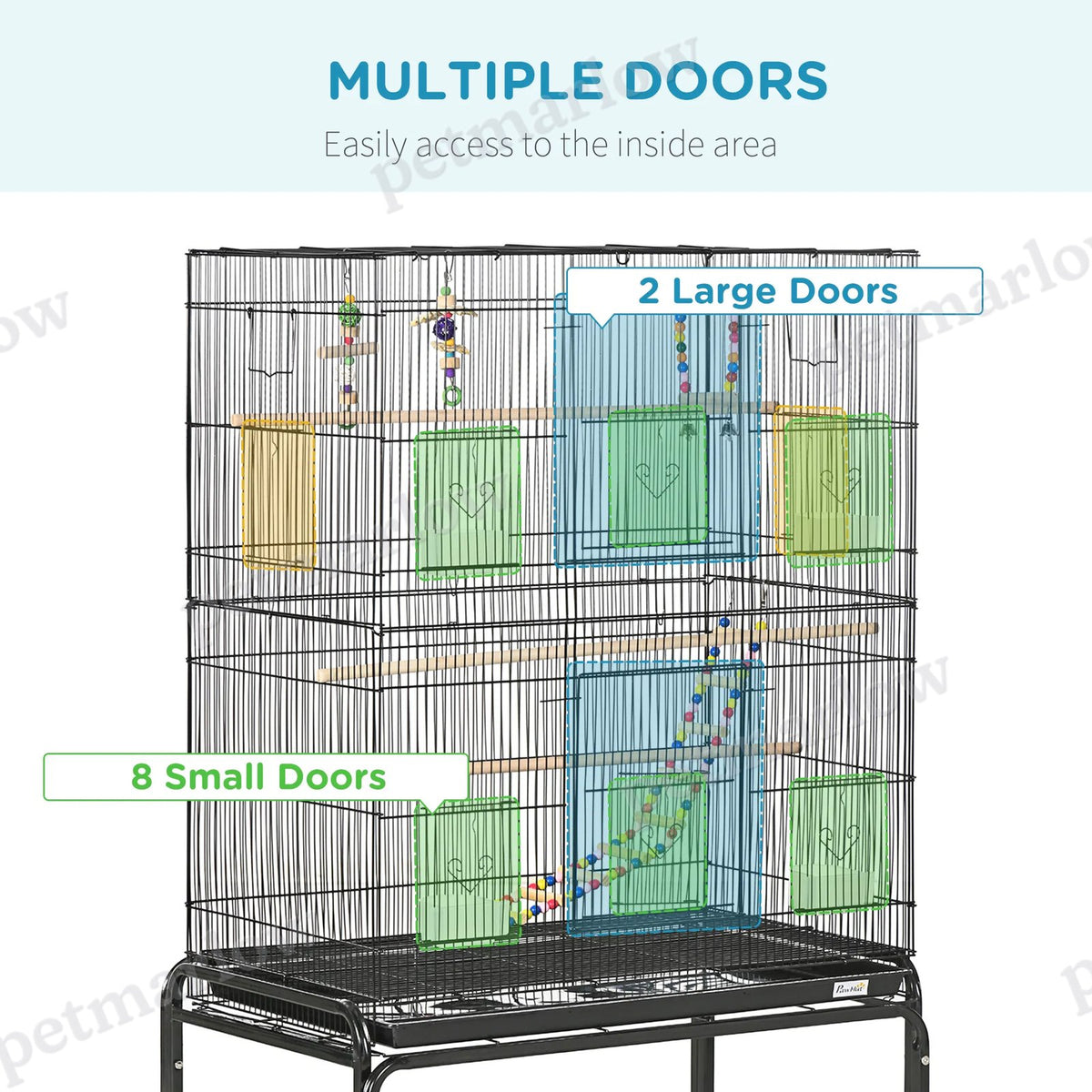 Spacious 52" Bird Cage with Rolling Stand and Toys – view 4