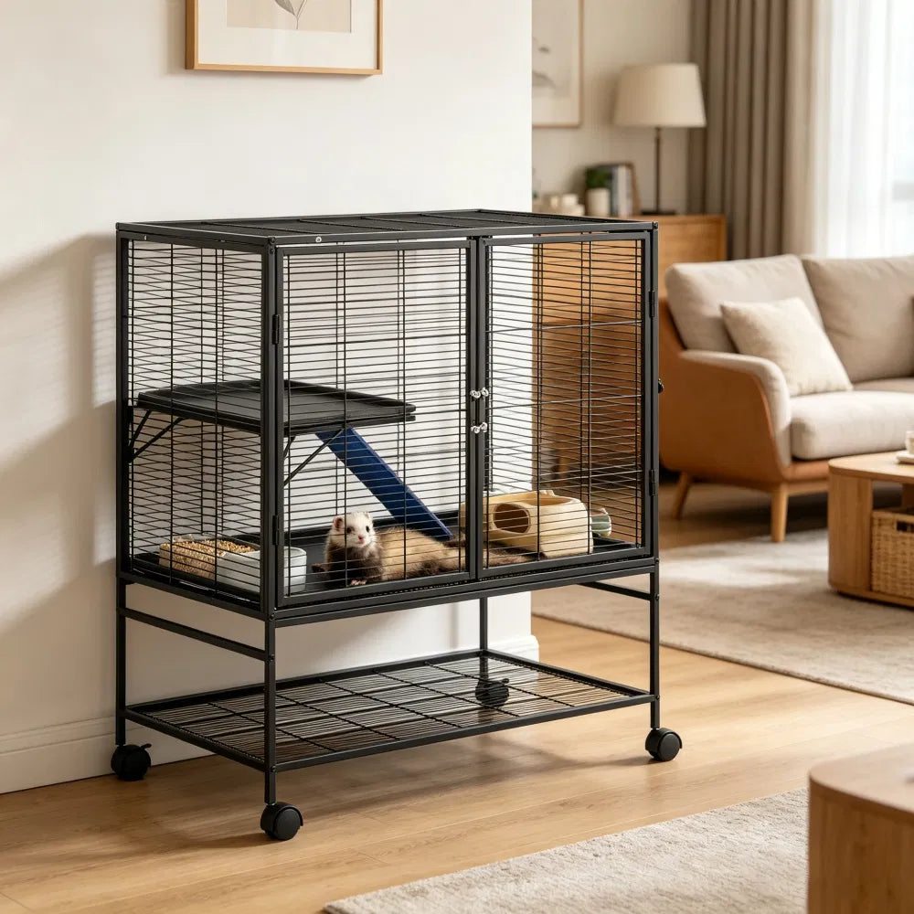 Spacious Animal Cage for Small Pets with Easy Clean Design – view 2