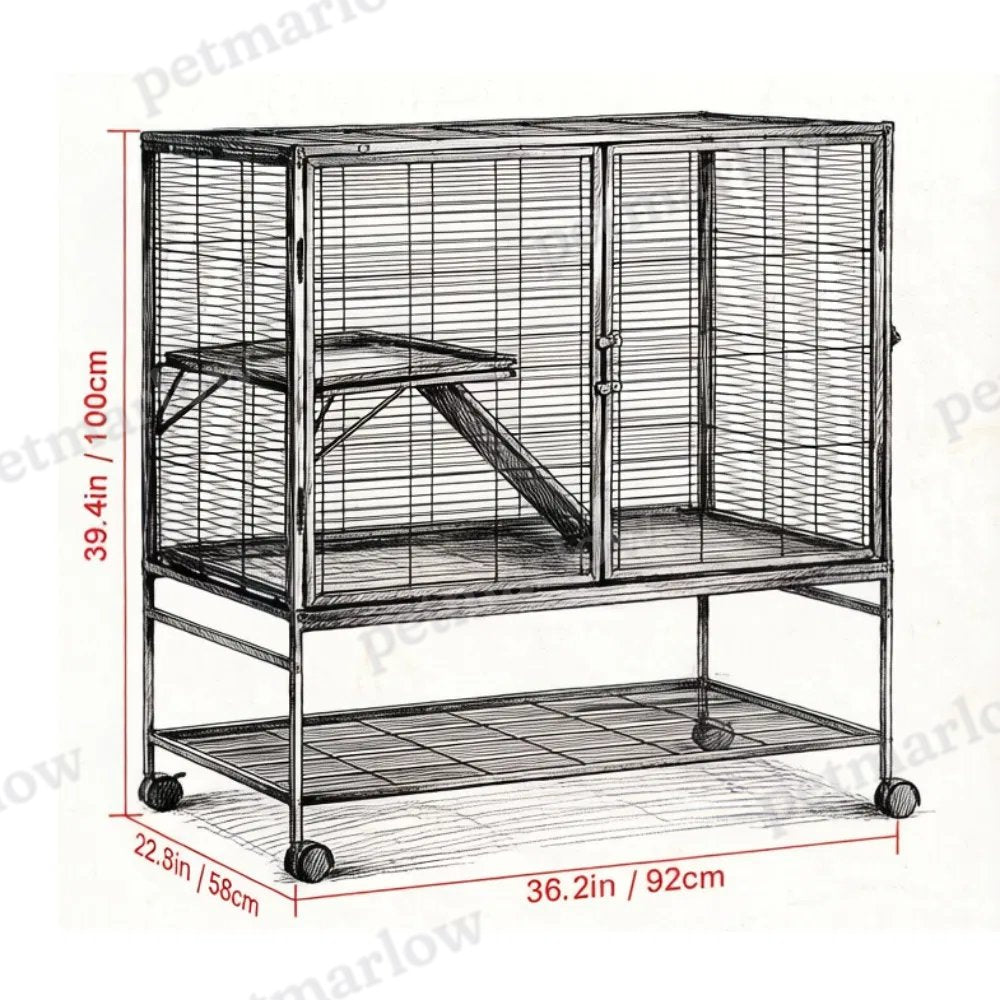 Spacious Animal Cage for Small Pets with Easy Clean Design – view 3