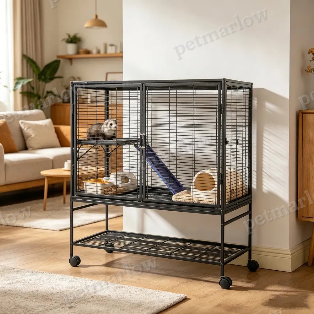 Spacious Animal Cage for Small Pets with Easy Clean Design – view 4