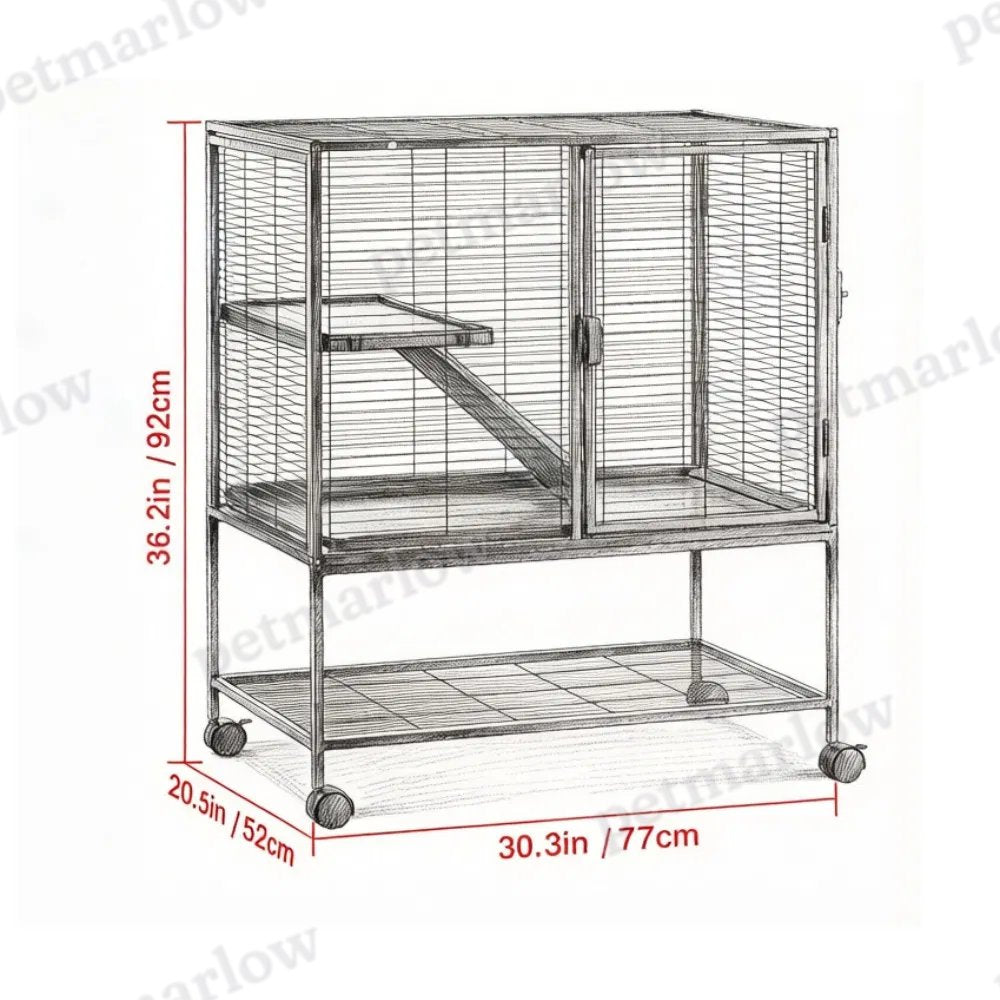 Spacious Animal Cage with Easy Clean Features – view 5