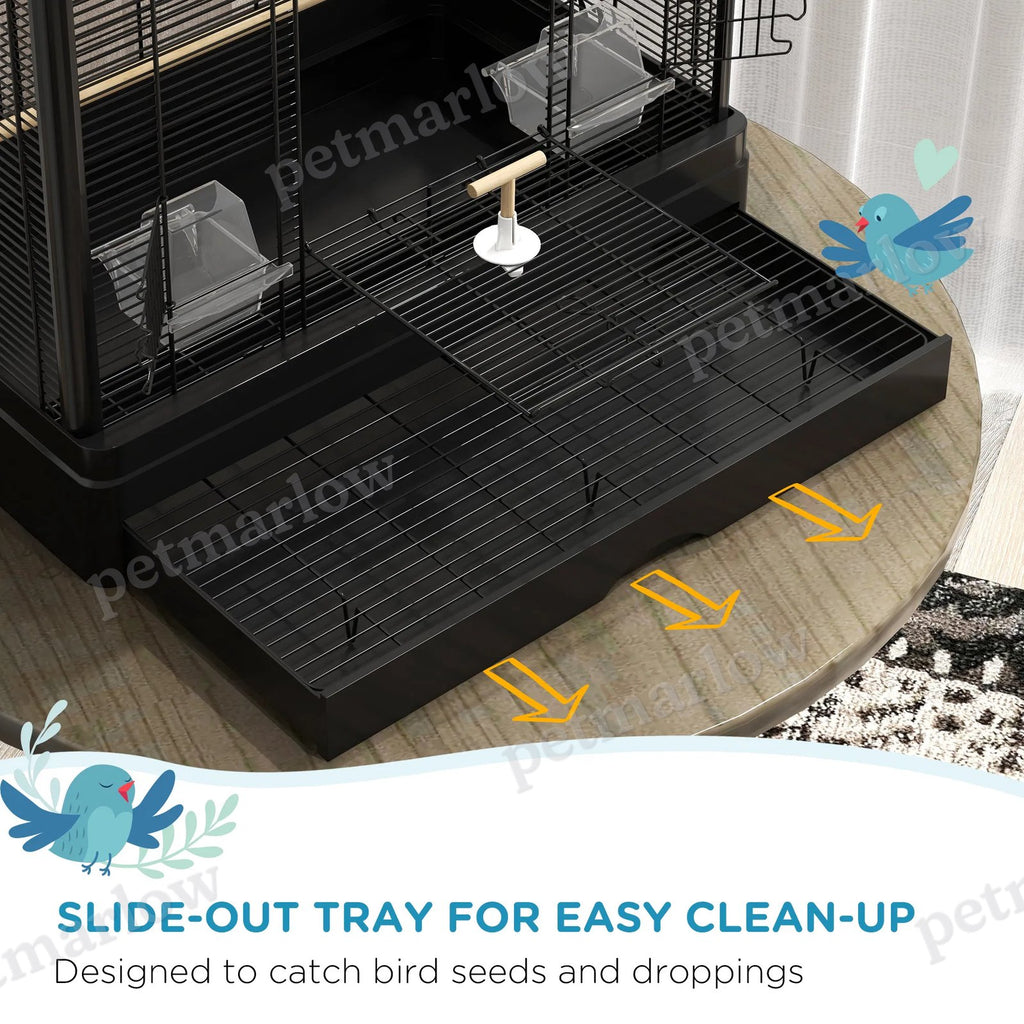 Spacious Bird Cage for Budgies, Finches, and Love Birds – view 3