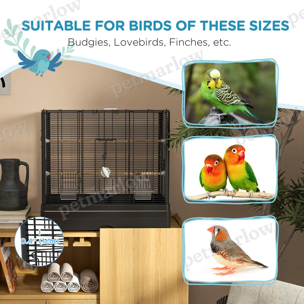 Spacious Bird Cage for Budgies, Finches, and Love Birds – view 4
