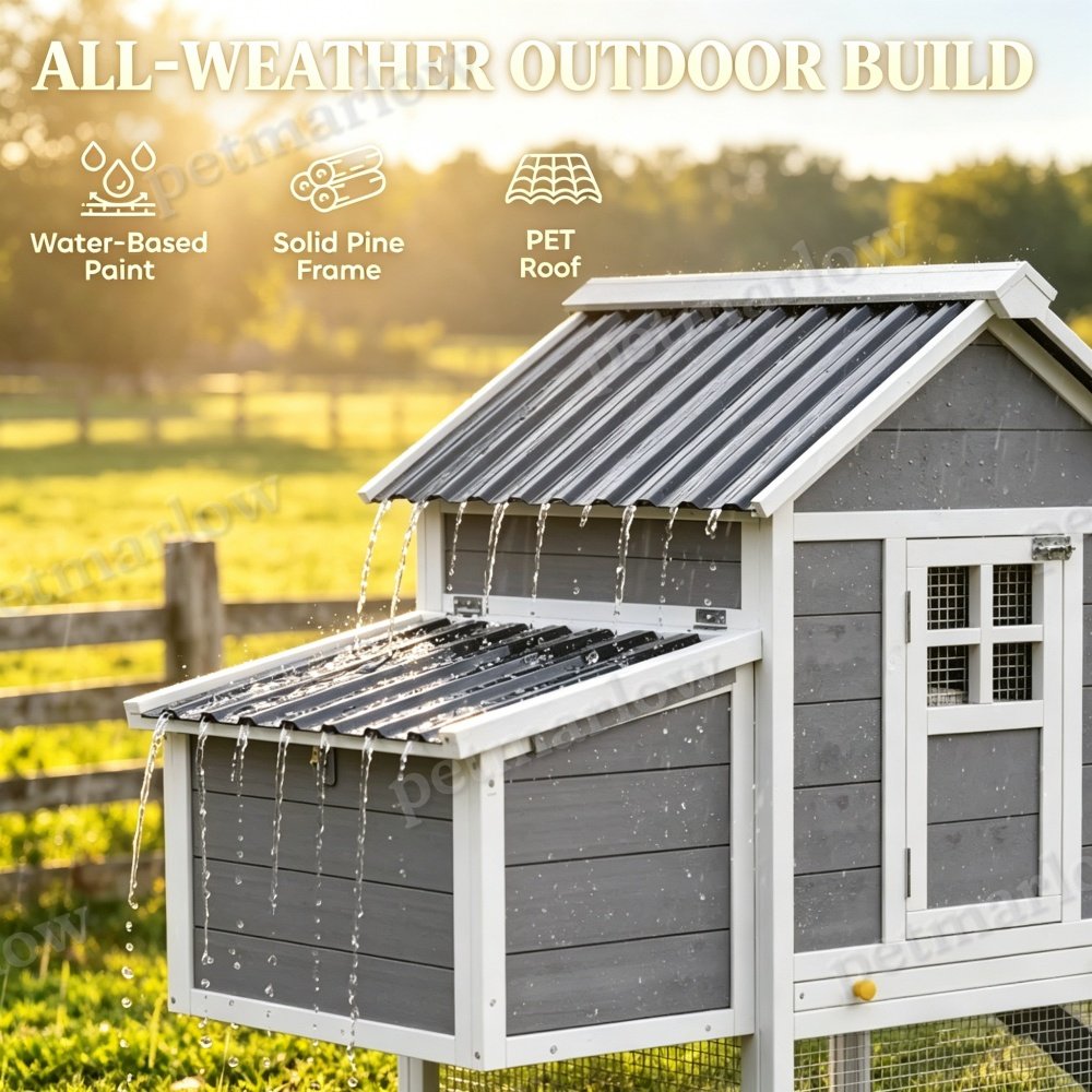 Spacious Chicken Coop with Run and Nesting Box – view 4