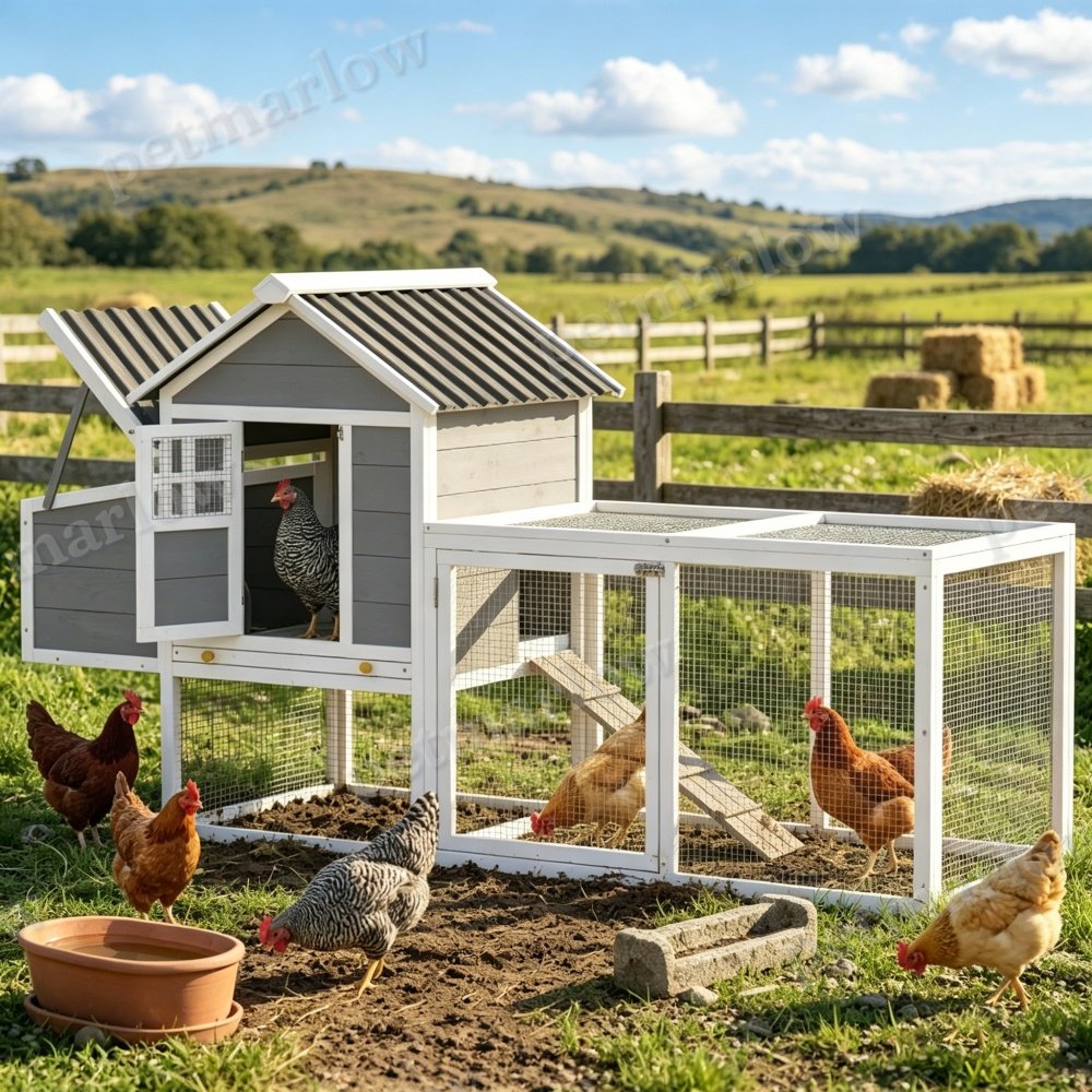Spacious Chicken Coop with Run and Nesting Box – view 5