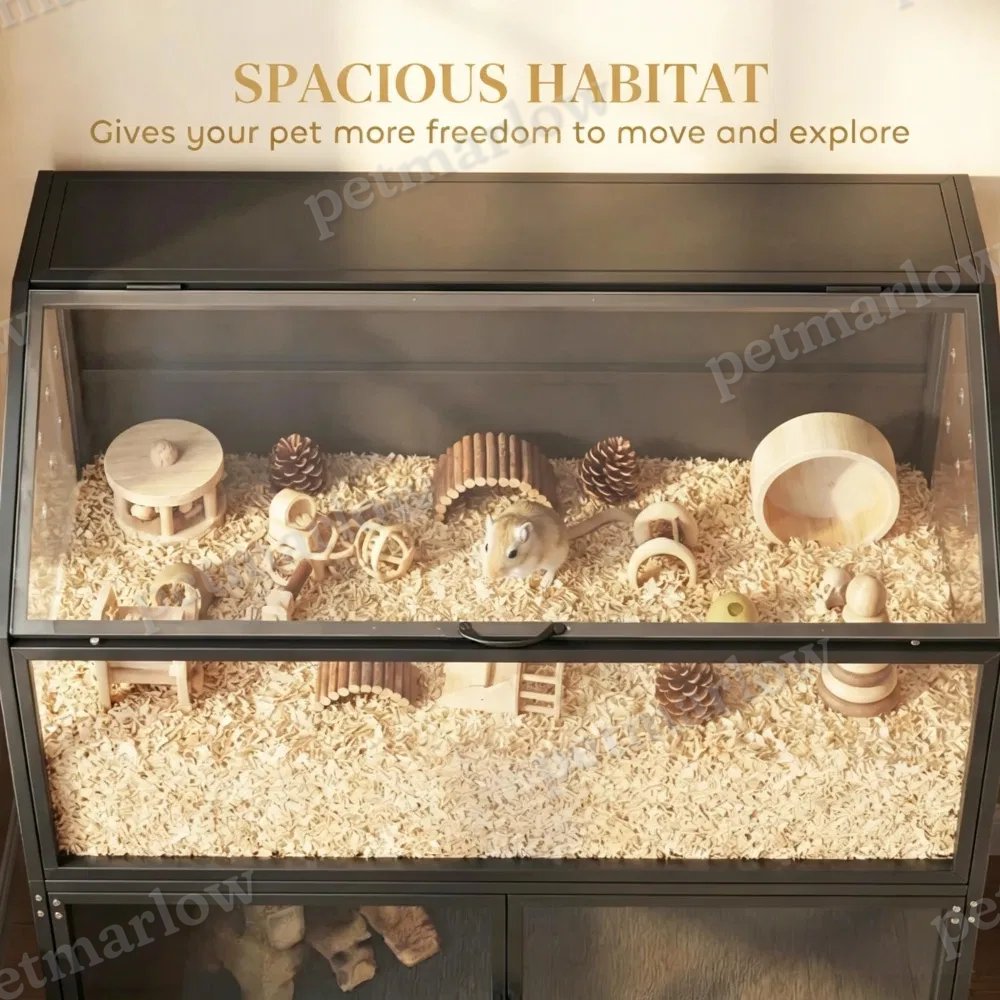 Spacious Hamster Cage with Storage and Clear Panels – view 4