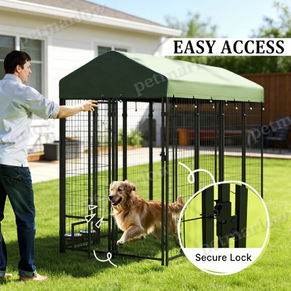 Spacious Outdoor Dog House with Lockable Gate – view 6