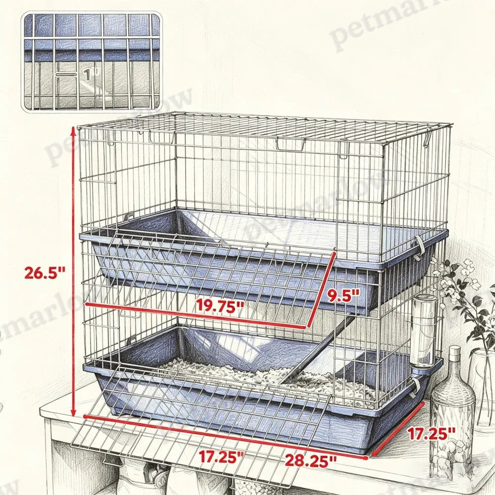 Spacious Two-Tier Pet Cage for Small Animals – view 5