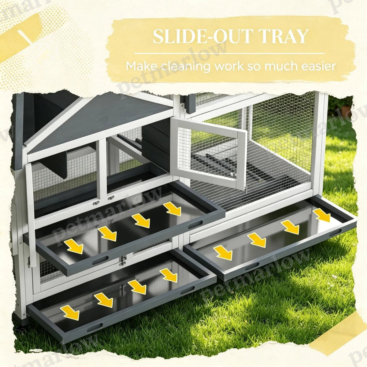 Spacious Wooden Rabbit Hutch with Openable Roof – view 4