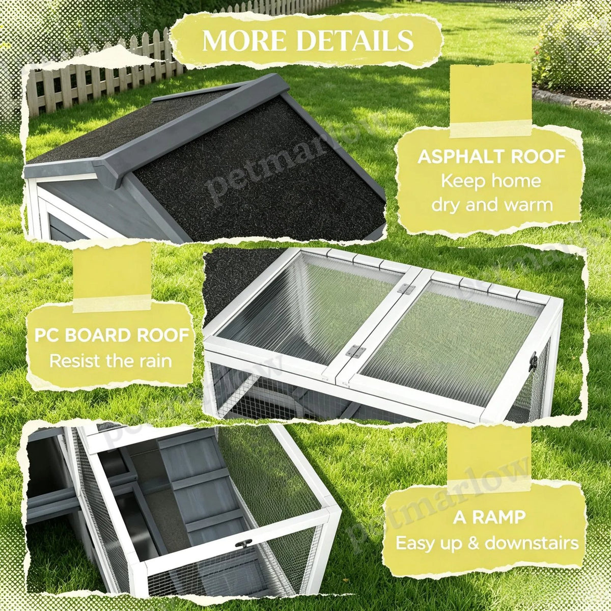 Spacious Wooden Rabbit Hutch with Openable Roof – view 6