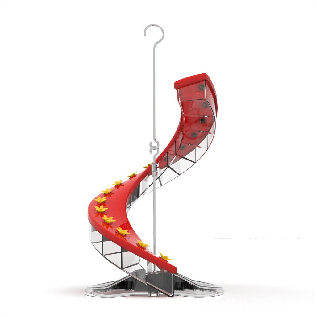 Spiral Ladder Hummingbird Feeder Outdoor Plastic Garden Birds Perch – Spiral unilateral