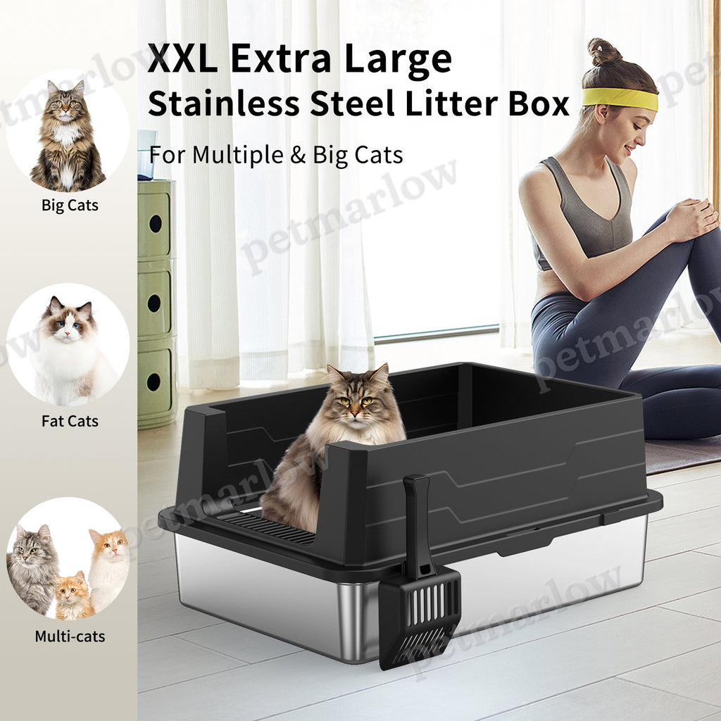 Stainless Steel Cat Litter Box for Easy Cleaning – view 2