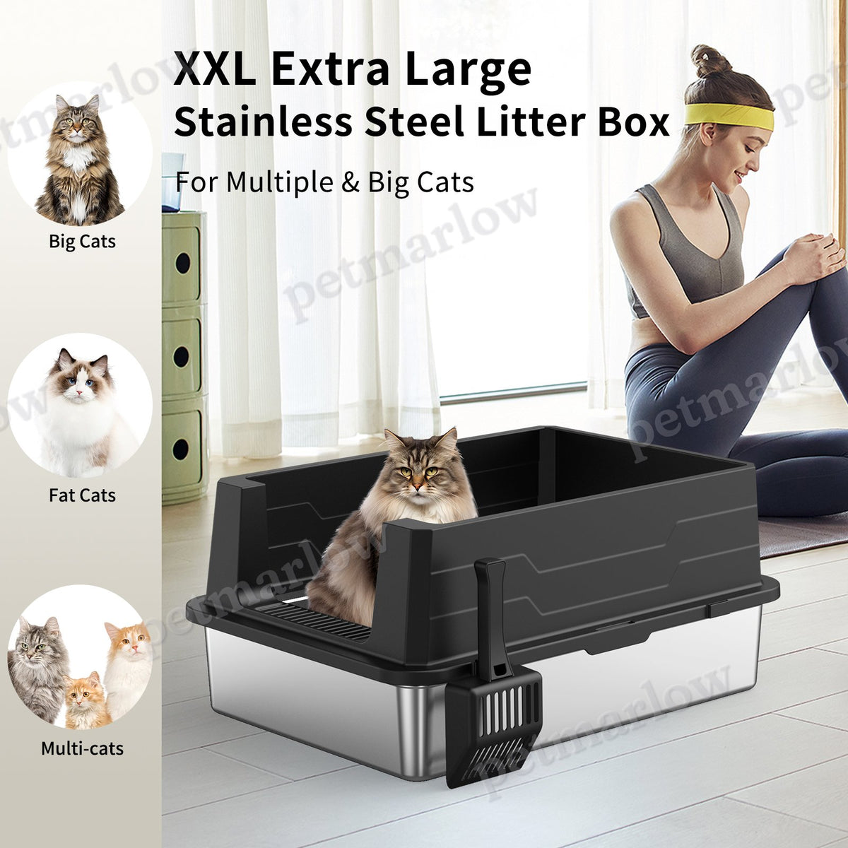 Stainless Steel Cat Litter Box for Easy Cleaning – view 2