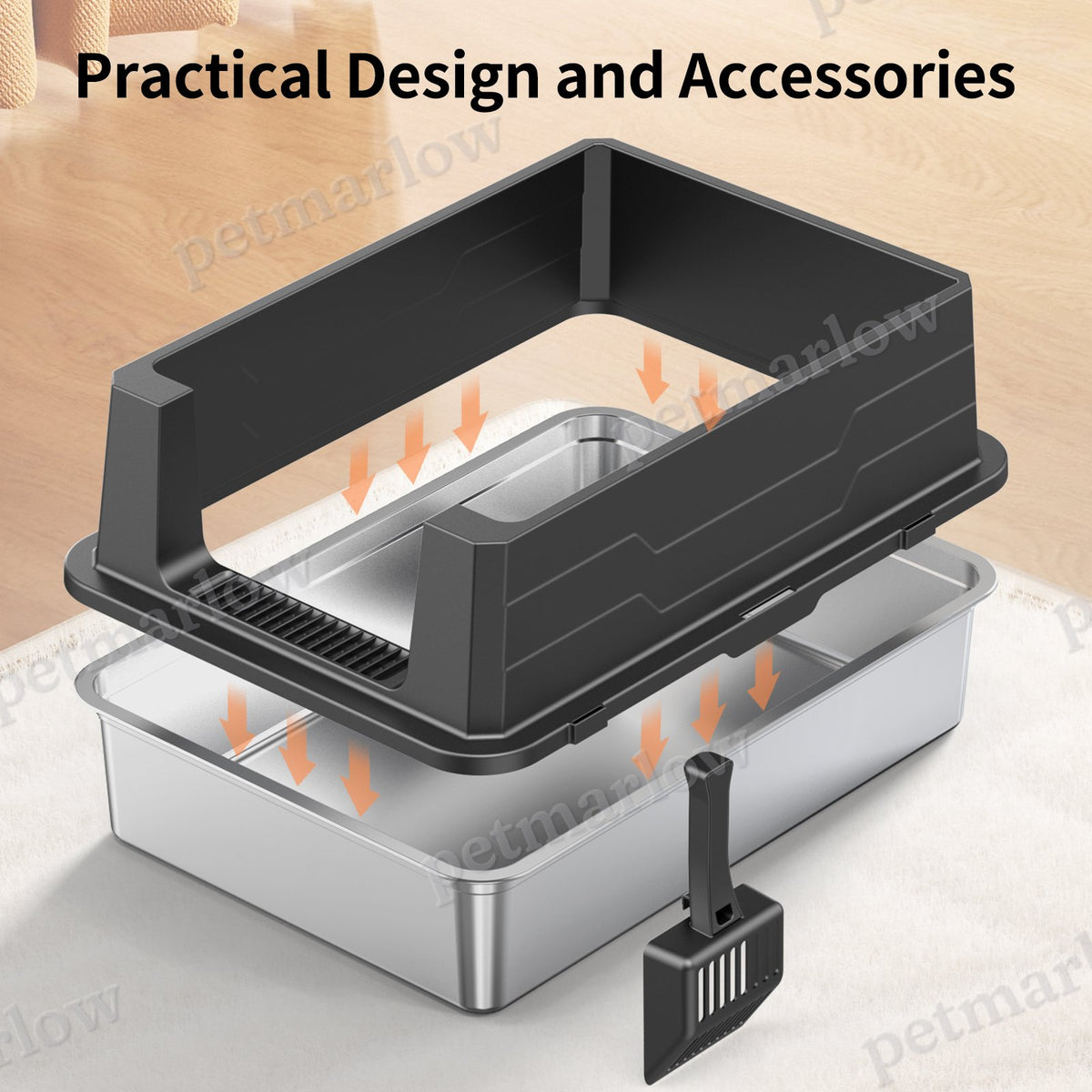 Stainless Steel Cat Litter Box for Easy Cleaning – view 4