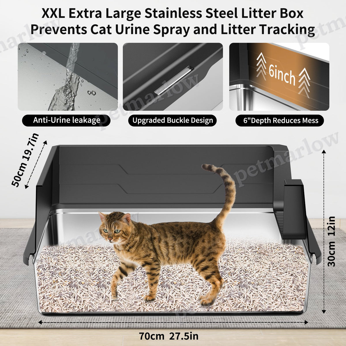 Stainless Steel Cat Litter Box for Easy Cleaning – view 5
