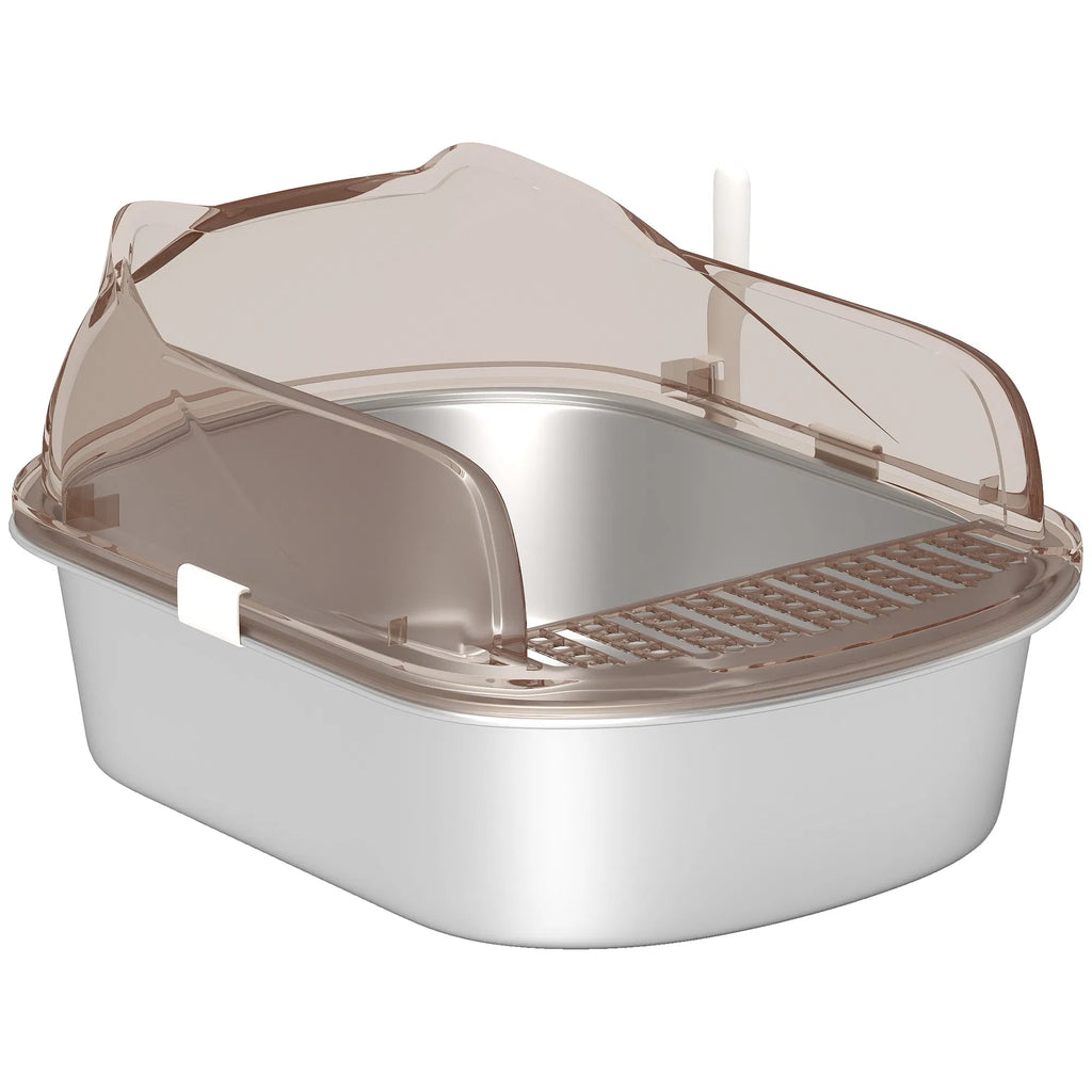Stainless Steel Cat Litter Box with High Sides and Easy Cleaning