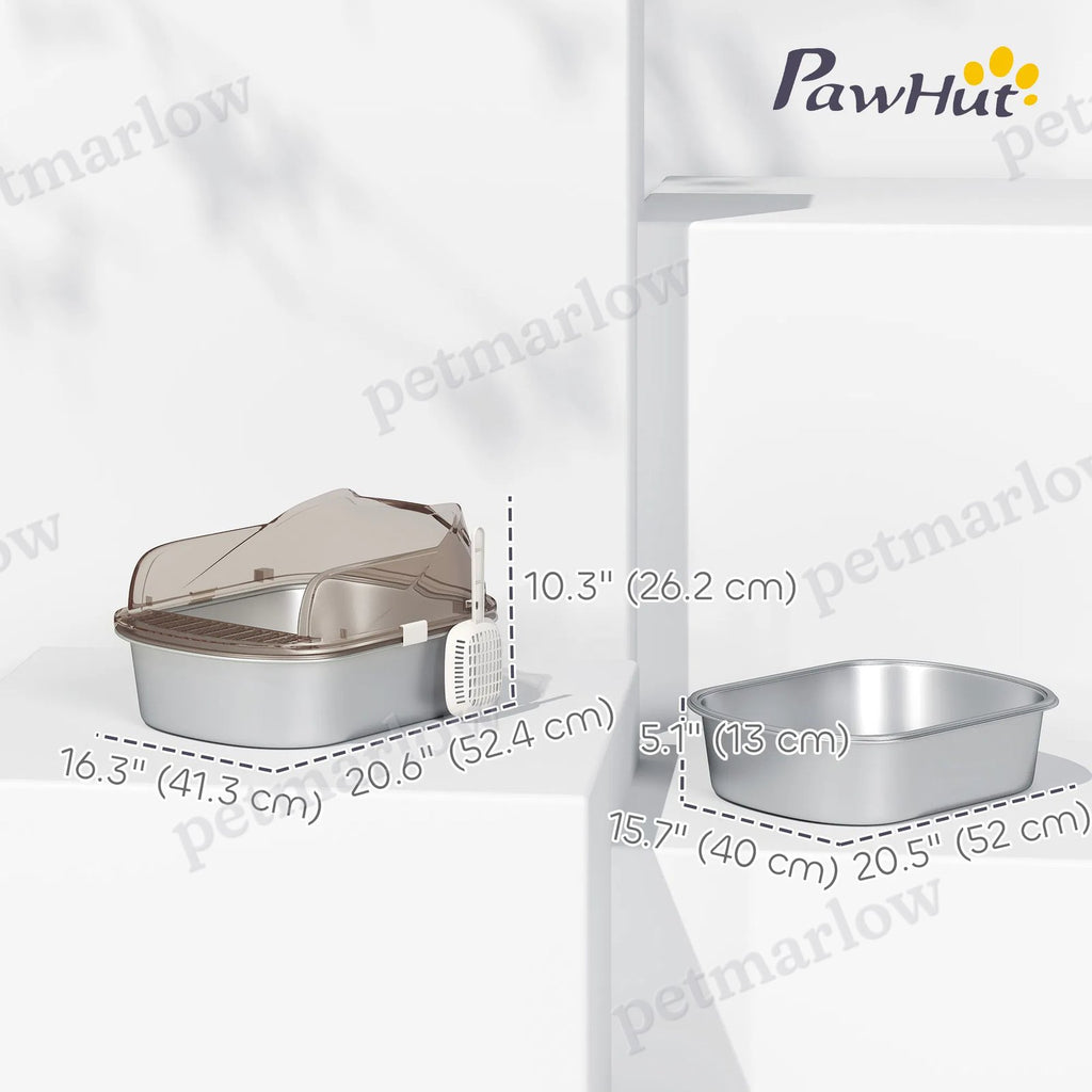 Stainless Steel Cat Litter Box with High Sides and Easy Cleaning – view 3