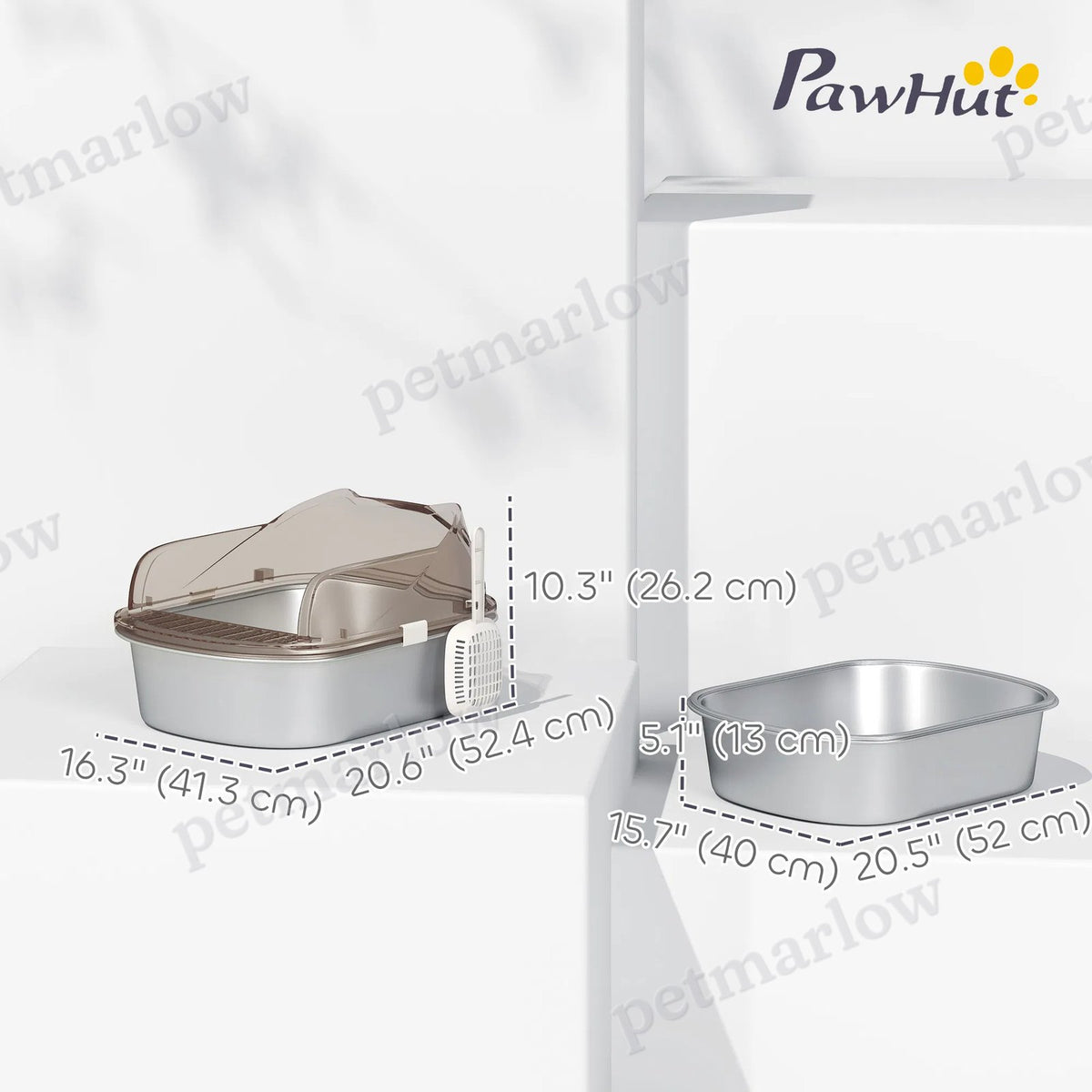 Stainless Steel Cat Litter Box with High Sides and Easy Cleaning – view 3