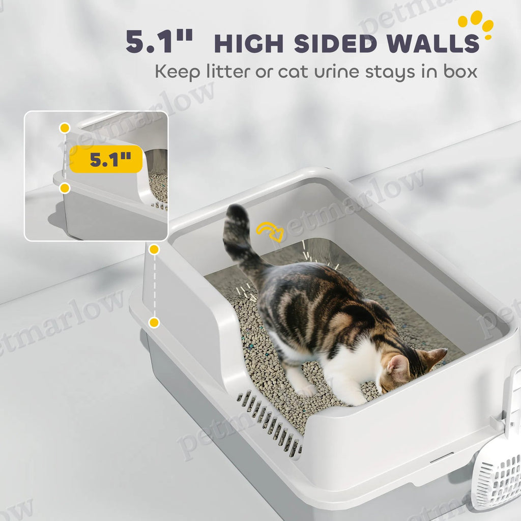 Stainless Steel Cat Litter Box with High Sides for Easy Cleaning – view 4