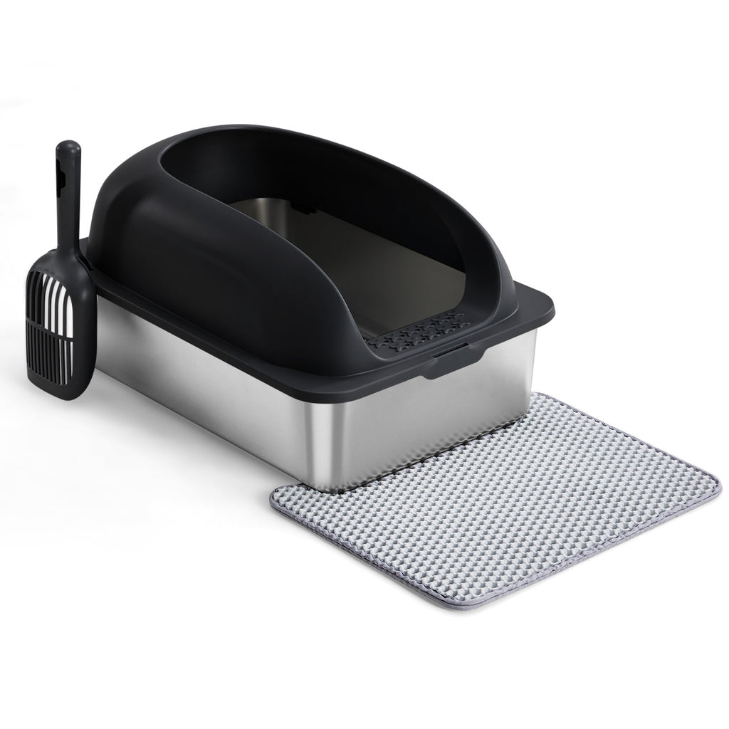 Stainless Steel Cat Litter Box With Lid For Large Cats