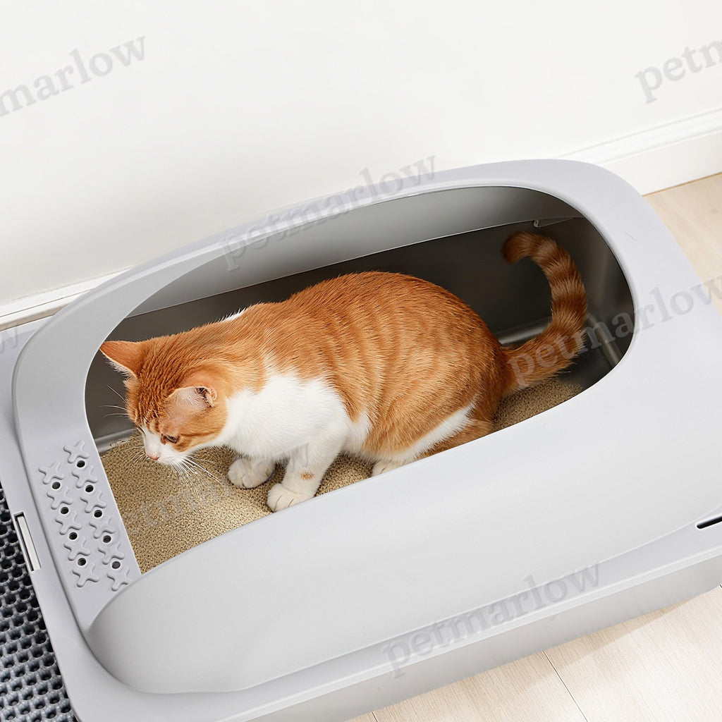 Stainless Steel Cat Litter Box With Lid For Large Cats – view 4
