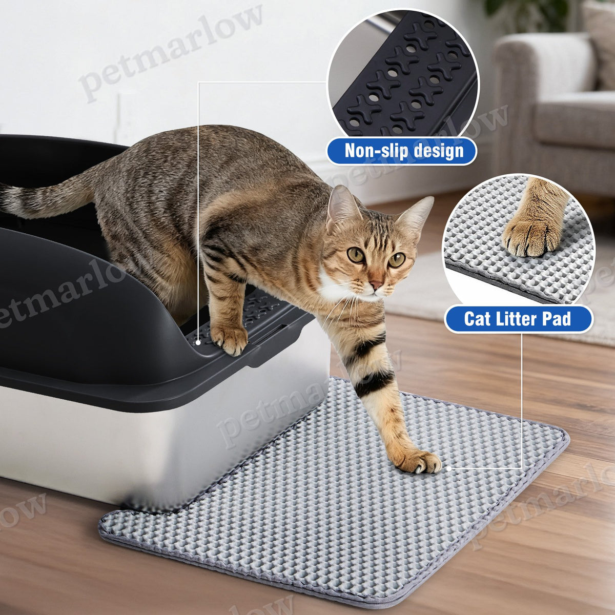 Stainless Steel Cat Litter Box With Lid For Large Cats – view 6