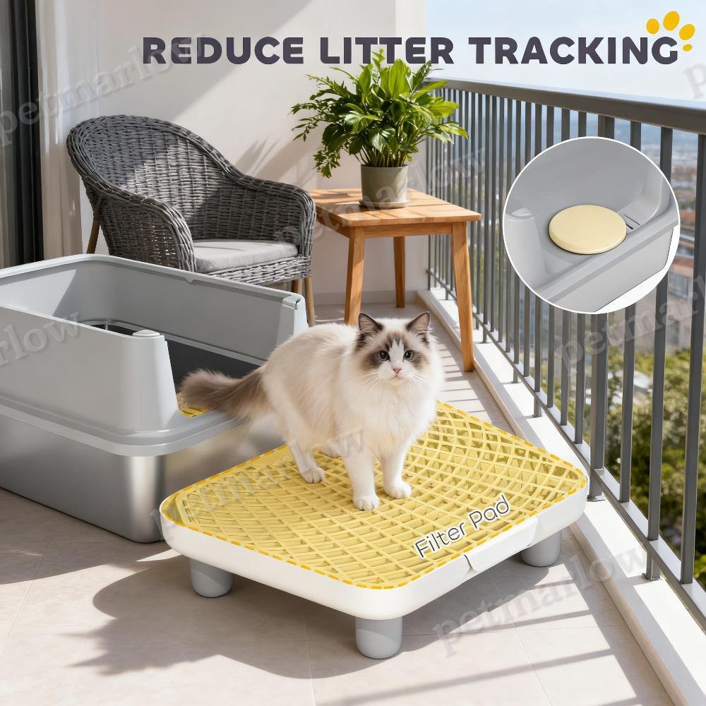 Stainless Steel Cat Litter Box with Litter Scoop – view 5