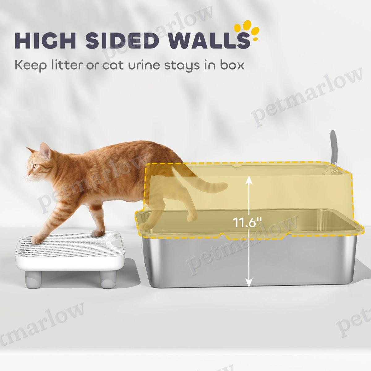 Stainless Steel Cat Litter Box with Litter Scoop – view 6