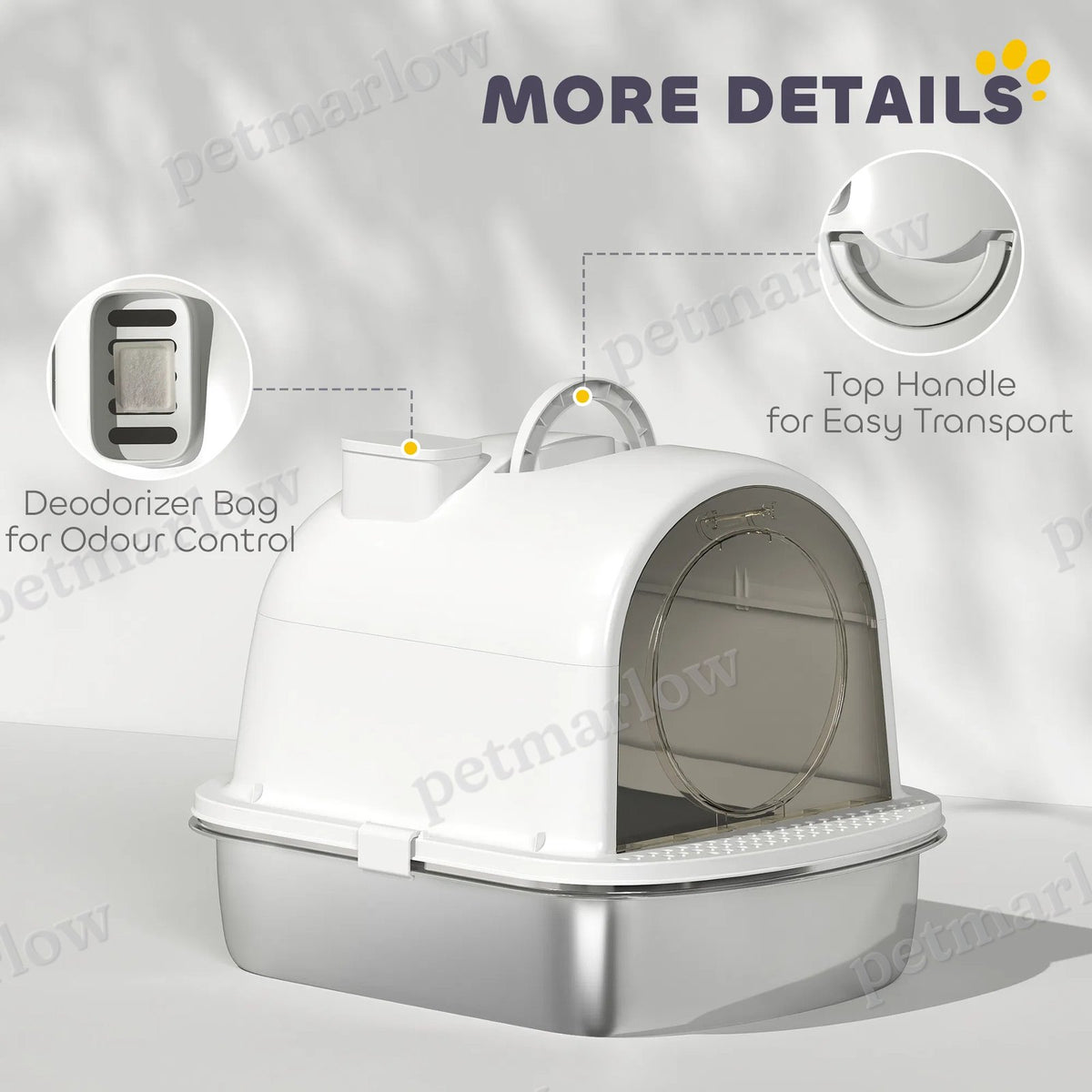 Stainless Steel Cat Litter Box with Scoop and Deodorizer – view 3