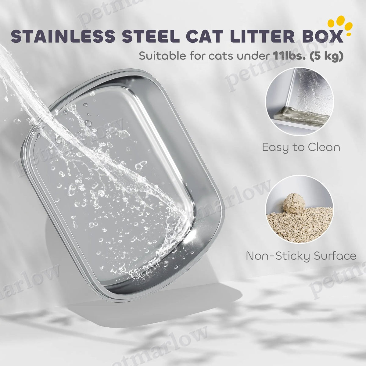 Stainless Steel Cat Litter Box with Scoop and Deodorizer – view 5
