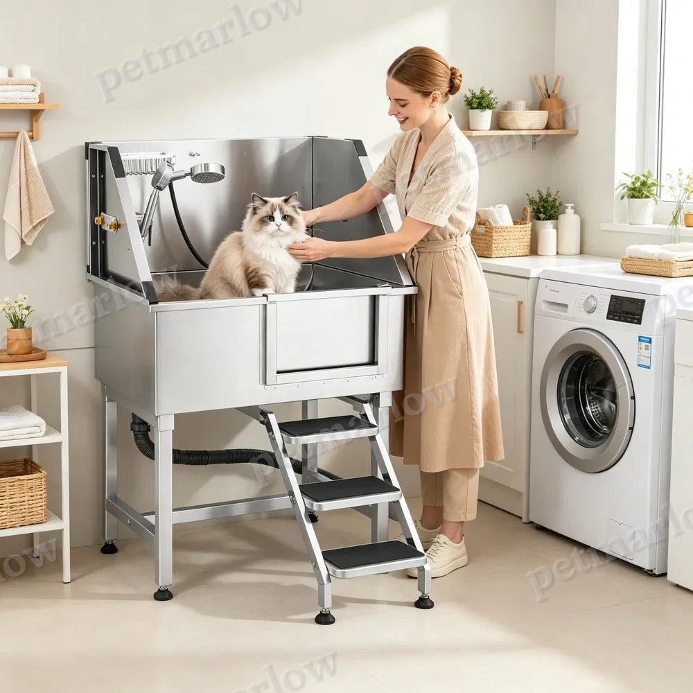 Stainless Steel Dog Washing Station with Integrated Design – view 3