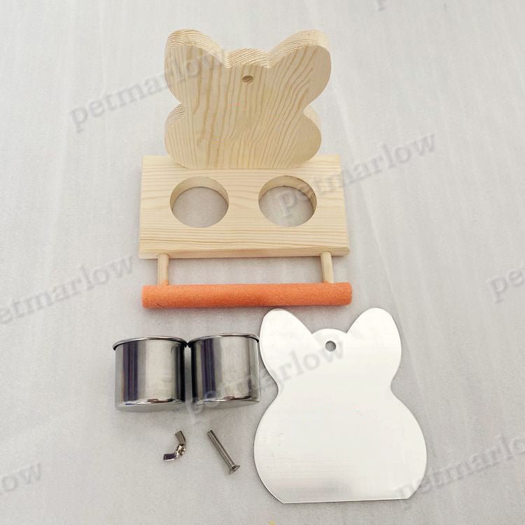 Stainless Steel Parrot Puzzle Bird Toy With Grinding Claw Stand And Mirror – view 5