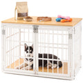 Heavy Duty Dog Crate Furniture for Large Dogs – Natural 38IN