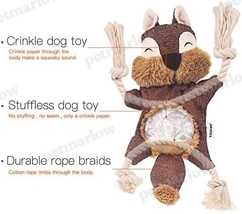 Sturdy Squirrel Interactive Pet Toy Rope Knots Puppy Chew Teething Toys – view 2