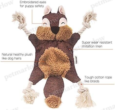 Sturdy Squirrel Interactive Pet Toy Rope Knots Puppy Chew Teething Toys – view 3