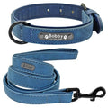 Stylish Custom Collar and Leash Set – Blue Leash & Collar Set / S