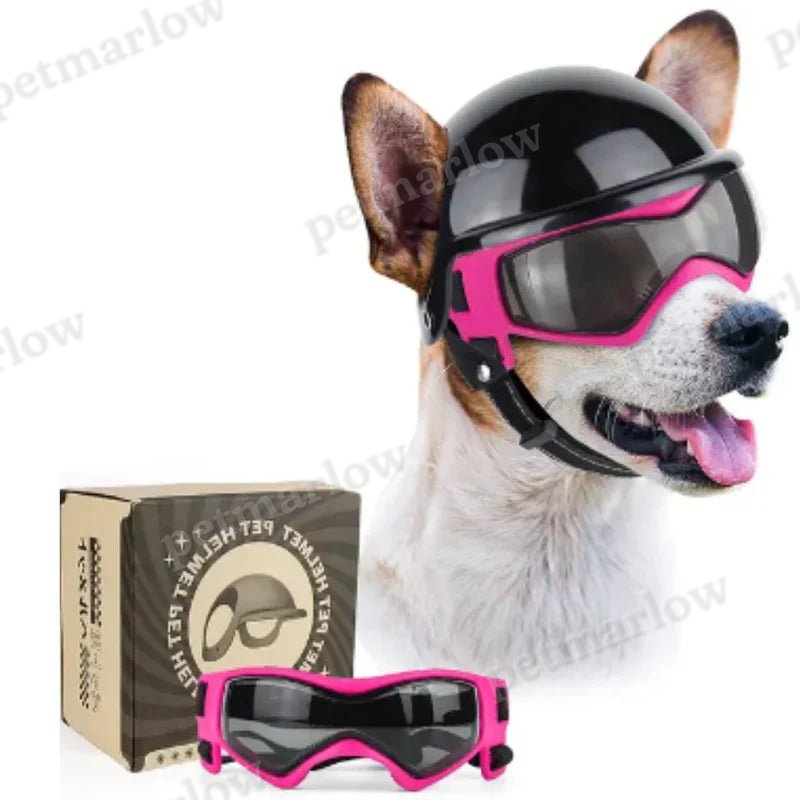 Stylish Dog Helmet with Goggles – view 6