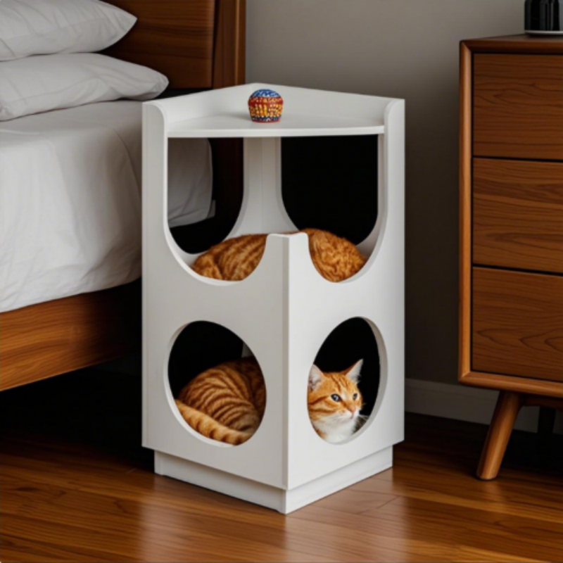 Double-layer Cat Station with Hollow Design
