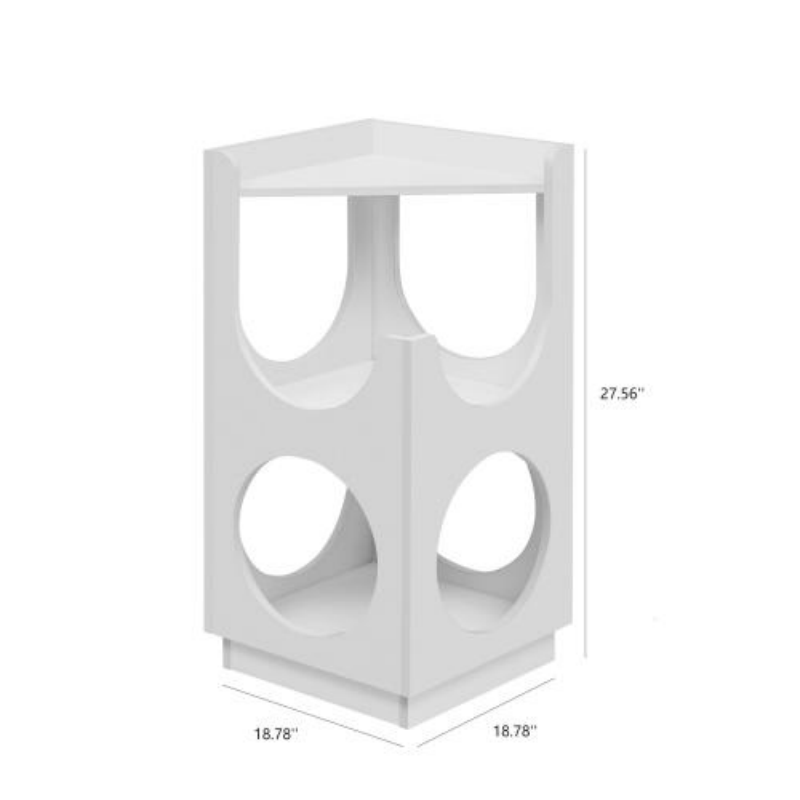 Double-layer Cat Station with Hollow Design – White