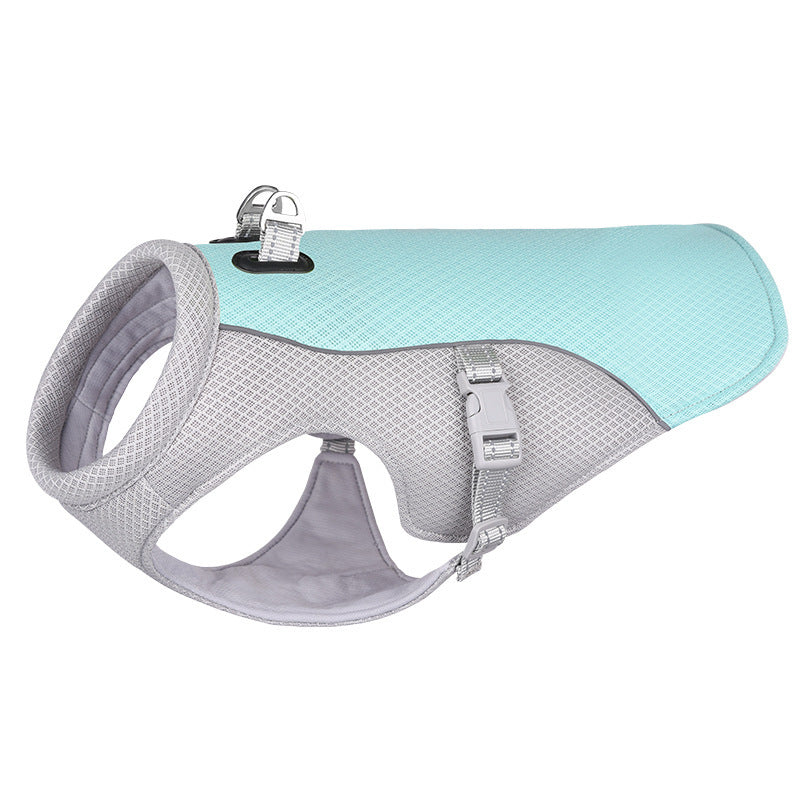 Summer Pet Outdoor Breathable Cooling Vest – Blue / S