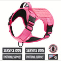 Tactical Service Dog Harness Vest for Large Dogs – Pink / S