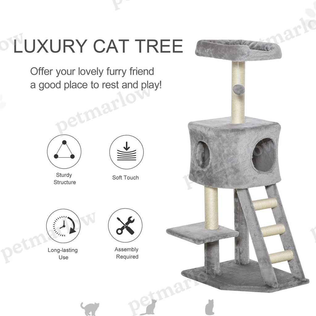 Tall Cat Tree Tower with Condo and Scratching Posts – view 6